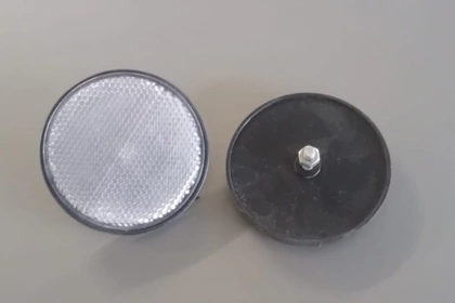 03233 - Catadiottro bianco, bordo nero, mm 80